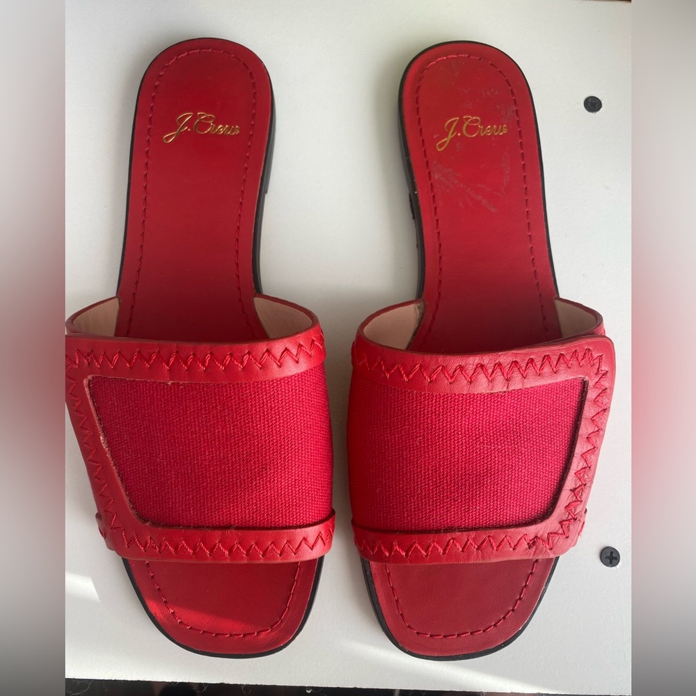 Jcrew Red Leather/Canvas Size 7